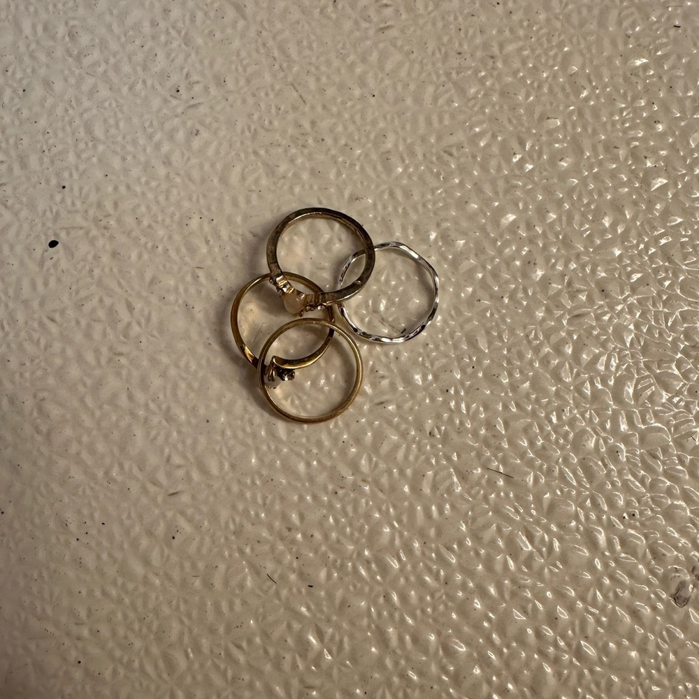 Elegant Gold and Silver Ring Set